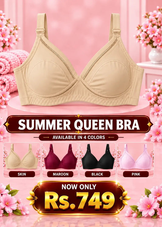 Summer Queen Soft Cotton Bra  Everyday Comfort with Elegant Style