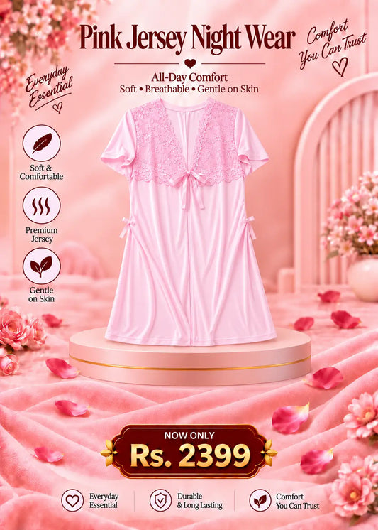 Pink Jersey Night Wear