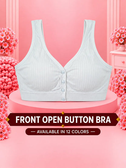 Front Open Padded Button Bra