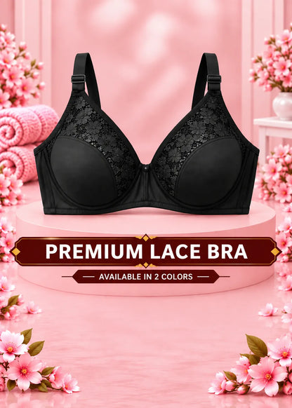 Black Nude Premium Lace Bra