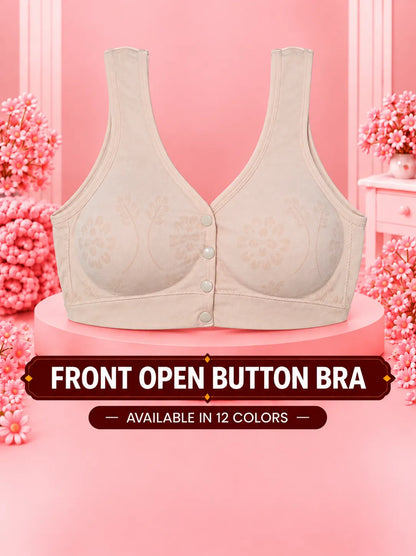 Front Open Padded Button Bra
