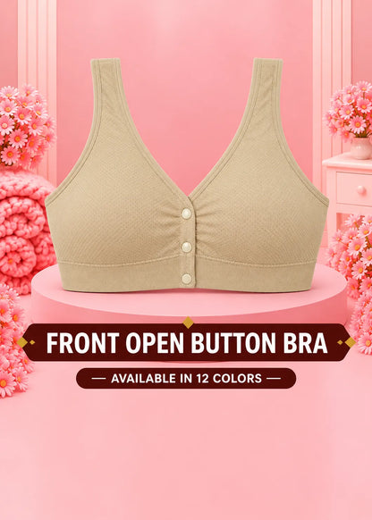 Front Open Padded Button Bra