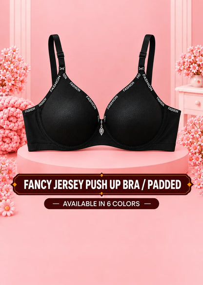 Fancy Jersey Push Up Bra / Padded