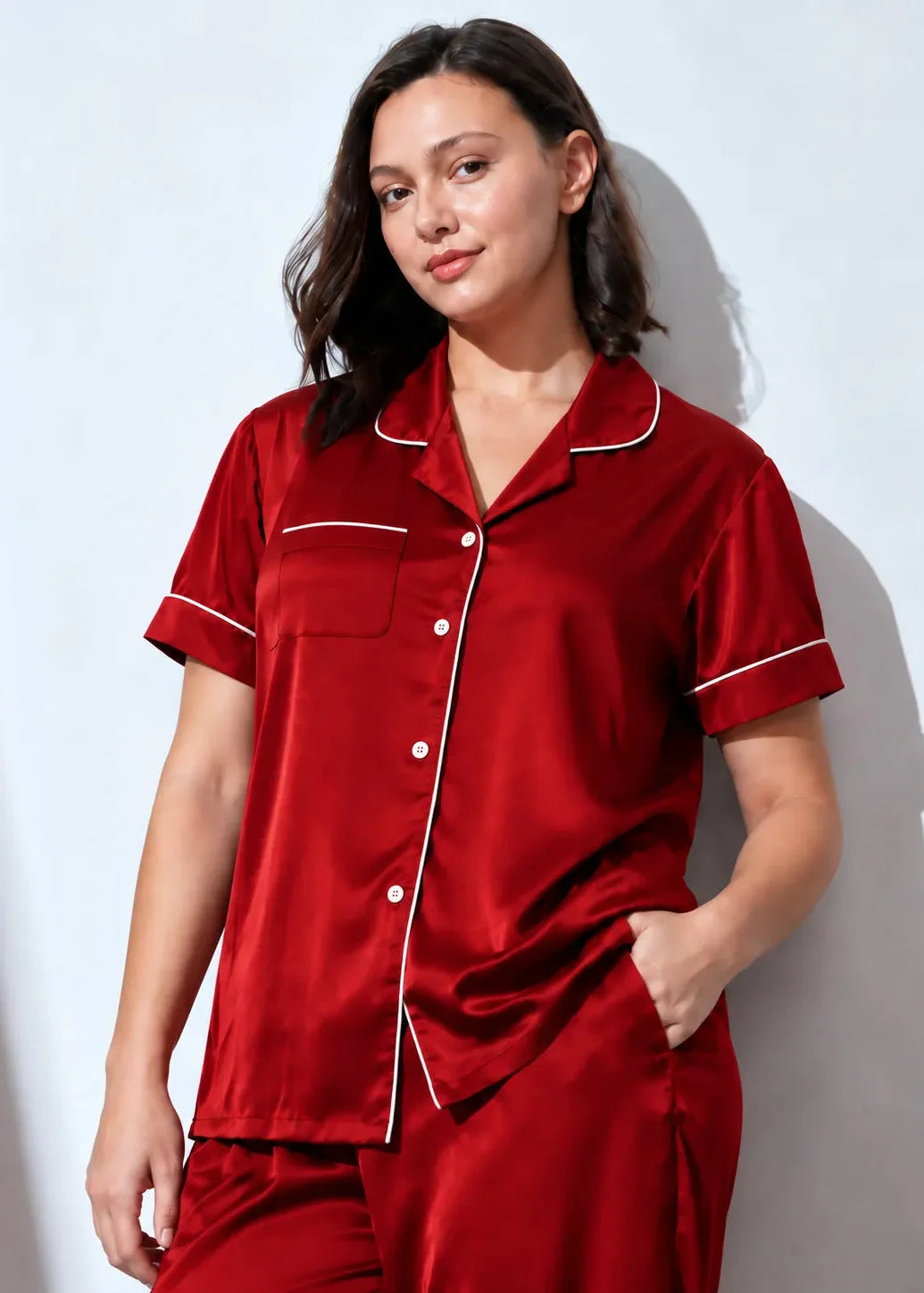 Silk Red Night Wear