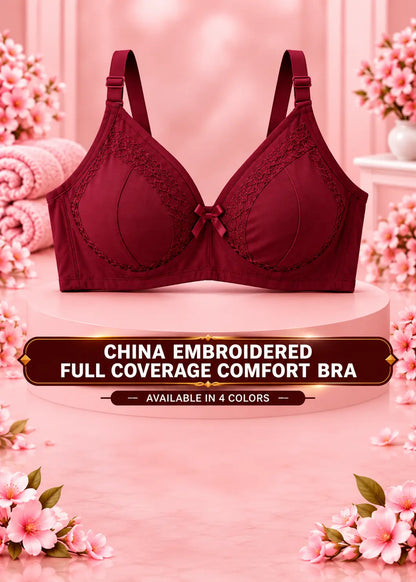 China Embroidered Full Coverage Comfort Bra for Women