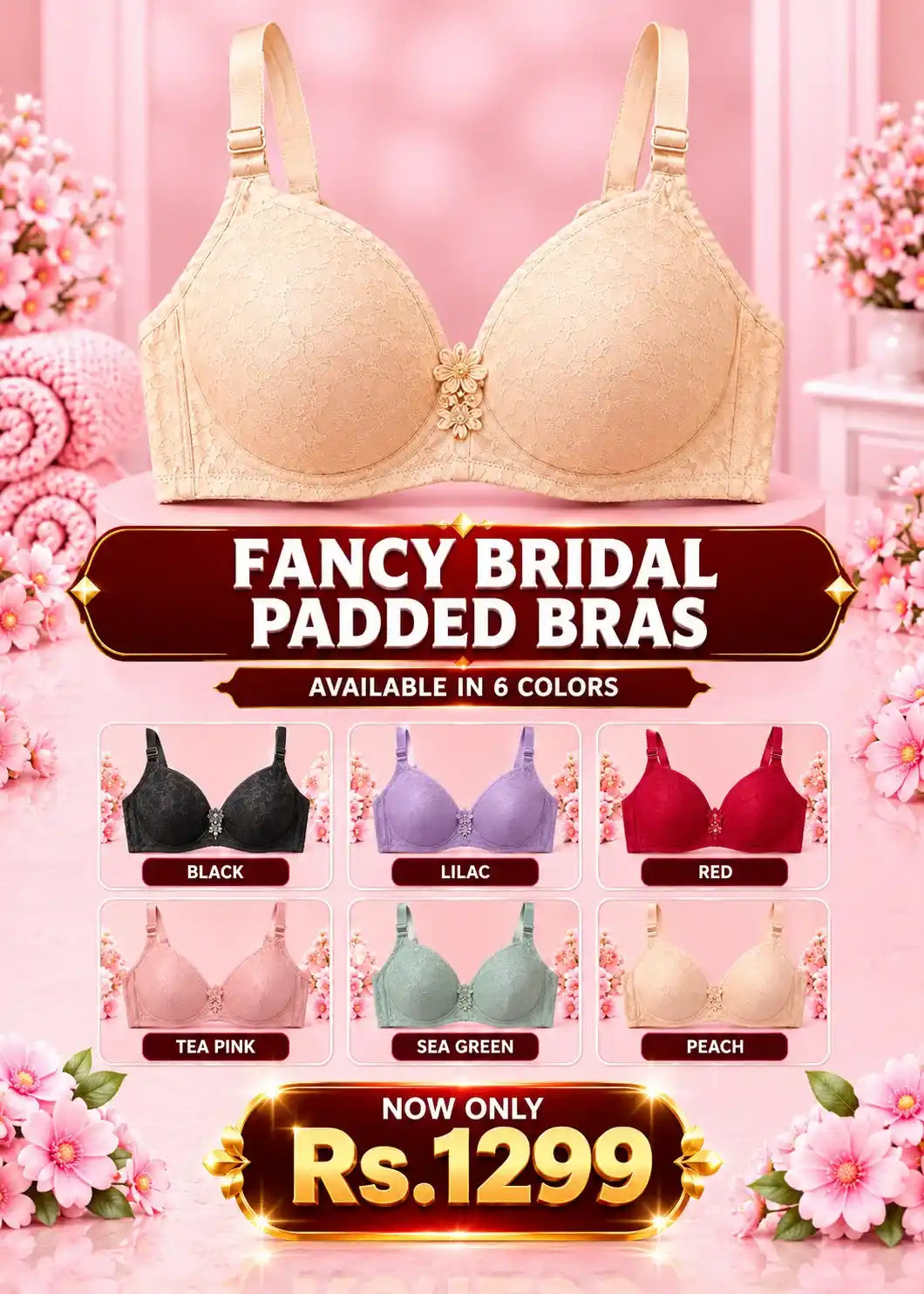 Fancy Bridal Padded Bras