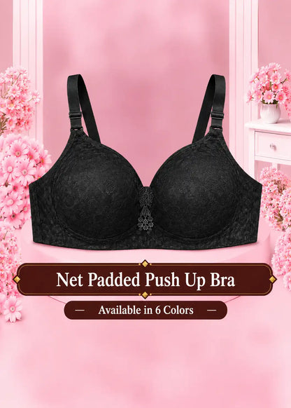 Net Padded Push Up Bra
