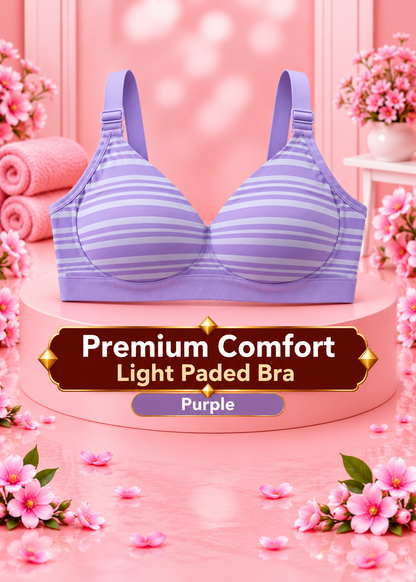Premium Comfort Striped Bra for Women – Soft, Wire-Free & Breathable