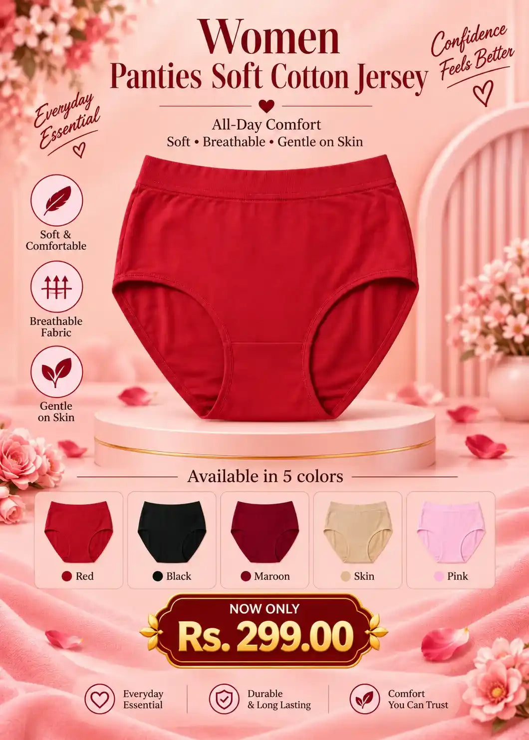 Women Panties Soft Cotton Jersey