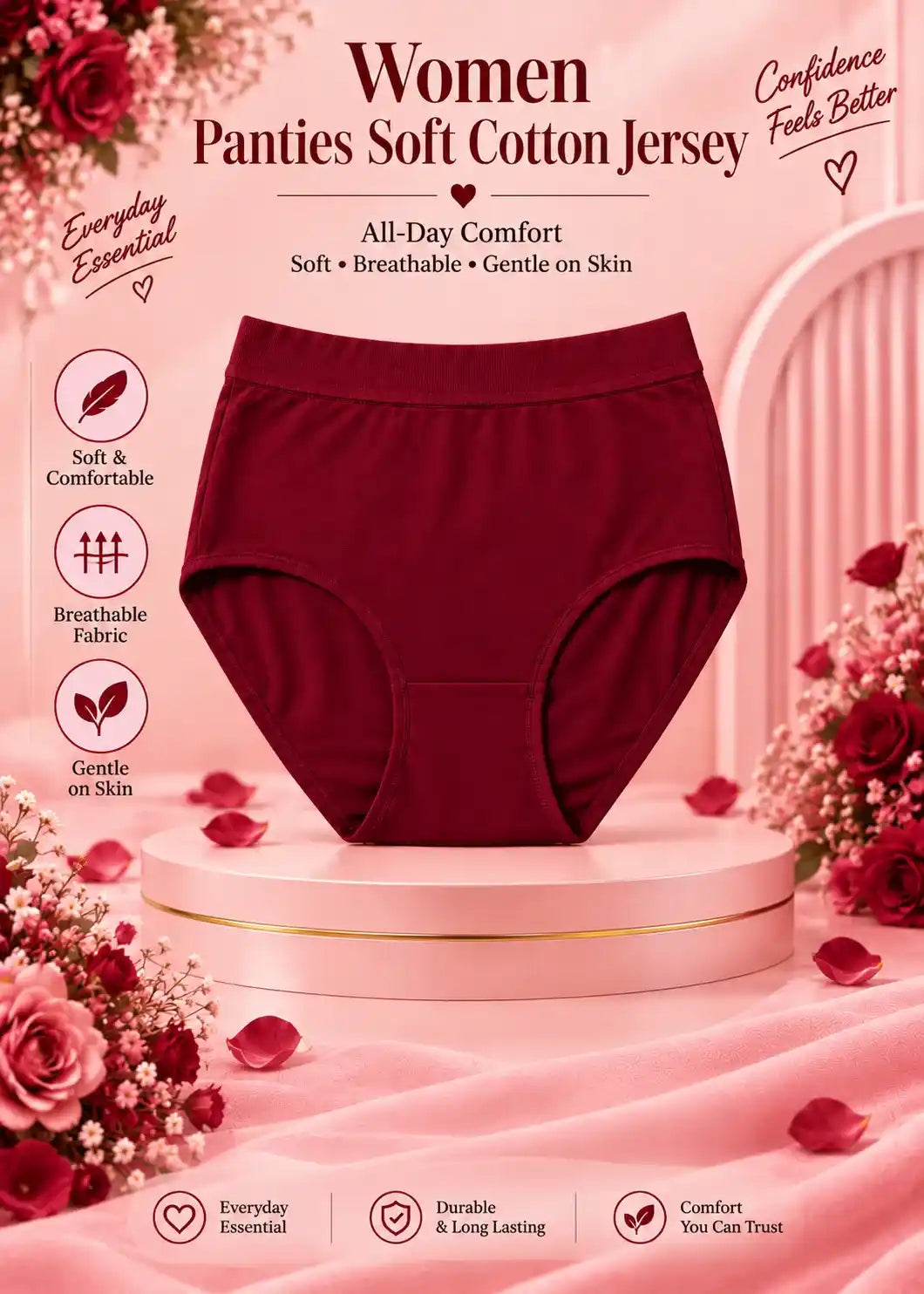 Women Panties Soft Cotton Jersey