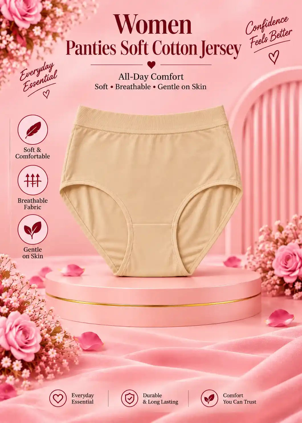 Women Panties Soft Cotton Jersey