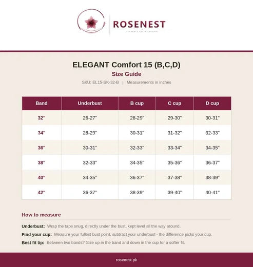 ELEGANT Comfort 15 Bra Pack of 4