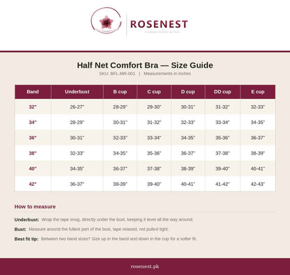 Half Net Comfort Bra Soft Support for Everyday Confidence