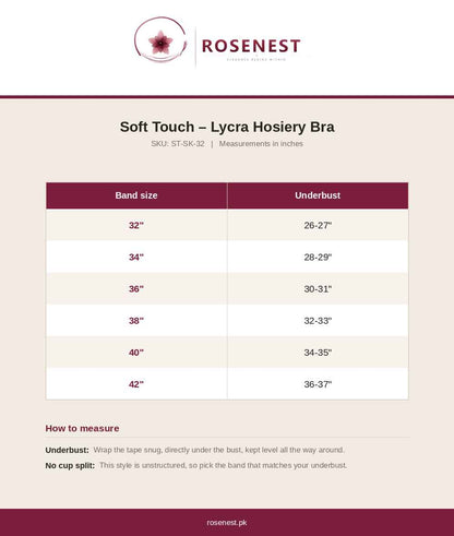 Soft Touch Lycra Hosiery Bra
