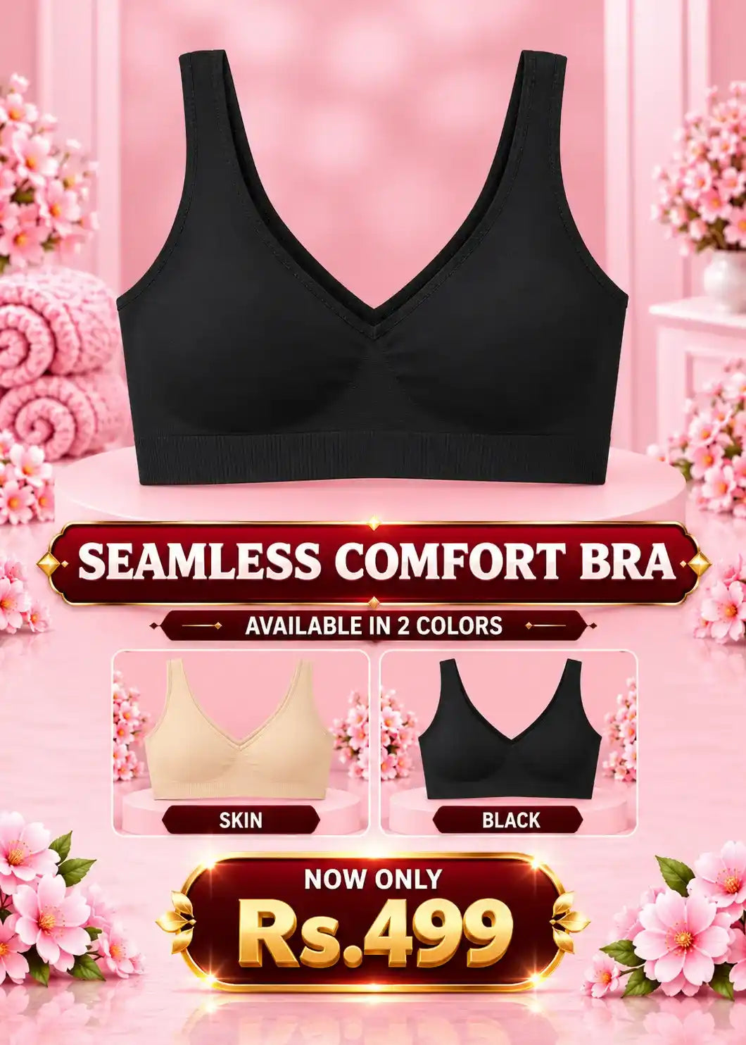 Seamless comfort Bra Non padded