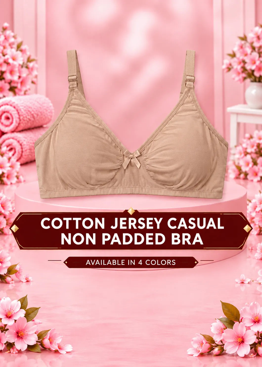 Cotton Jersey Casual Non Padded Bra
