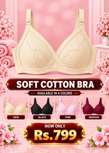 Soft Cotton Bra with Full Coverage Support
